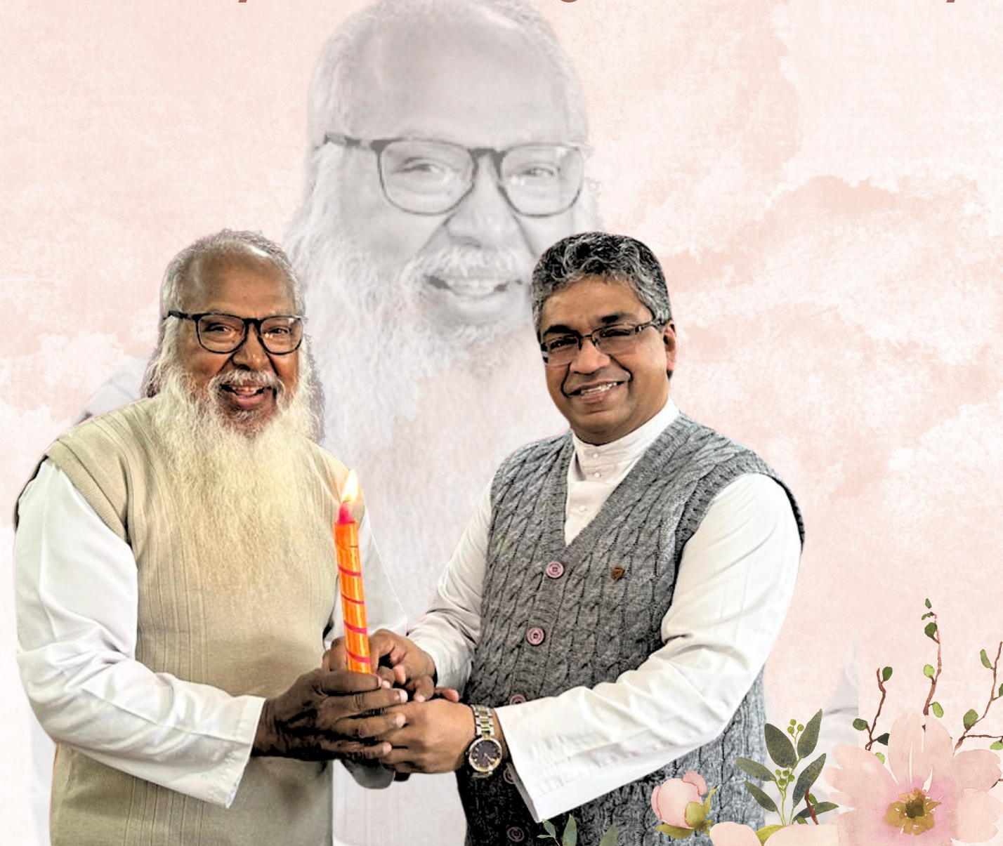 Blush Feminine Floral Jubilee Birthday Invitation